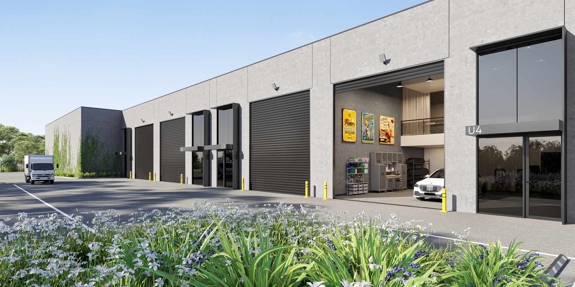 Exterior of warehouse building - Six Philips